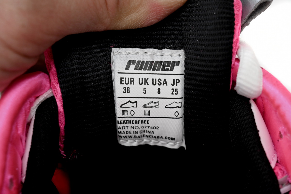 Balenciaga Runner White Fluo Pink (Women's) 677402 W3RBN 9155