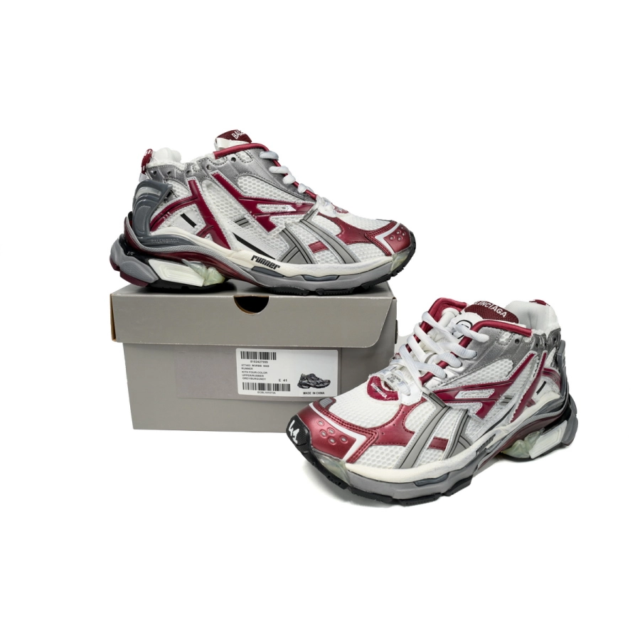 Balenciaga Runner White Wine Red