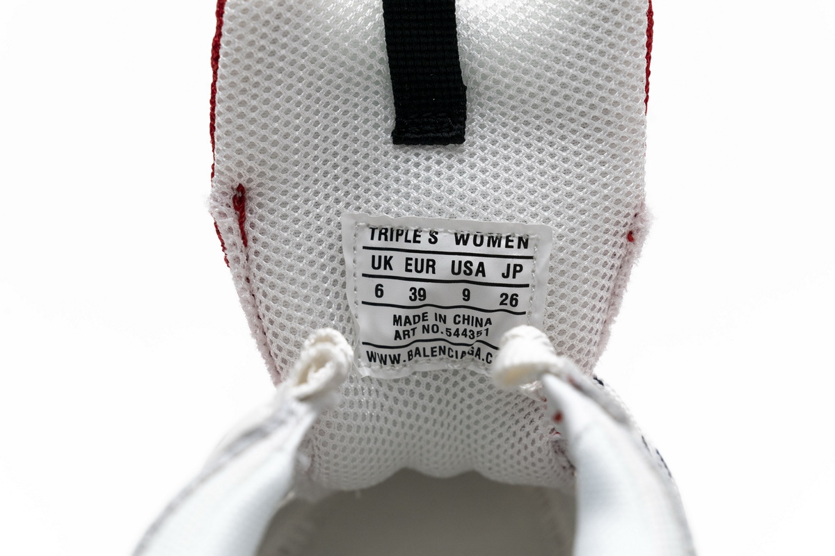 Balenciaga Triple S White Red 544351 W09E1 4552 