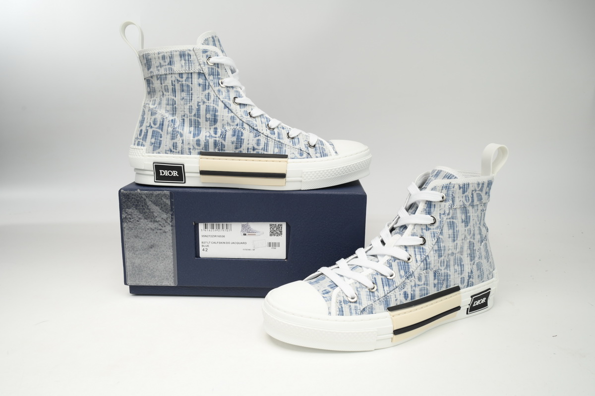Dior B23 High Blue Oblique Kasuri Jacquard 3SH118ZLA_H560