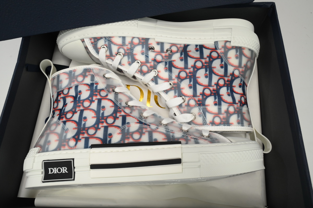 Dior B23 High Top Red Blue Oblique  3SH118YTG_H563