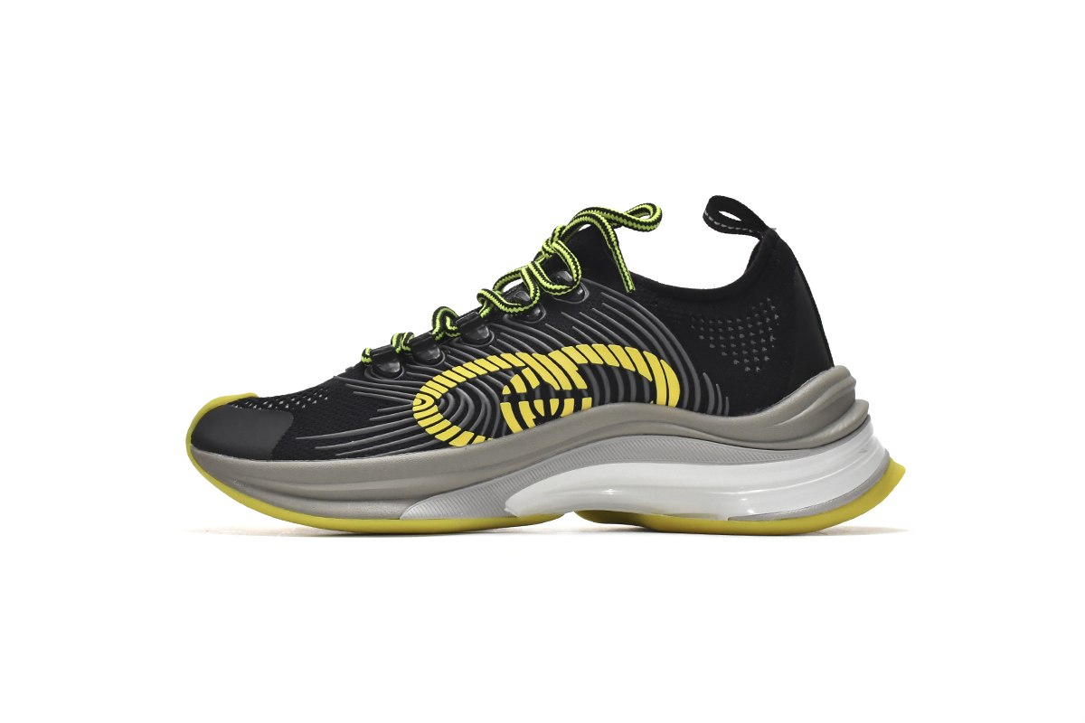 G*u*i run sneakers black yellow 680939-usm10-8480