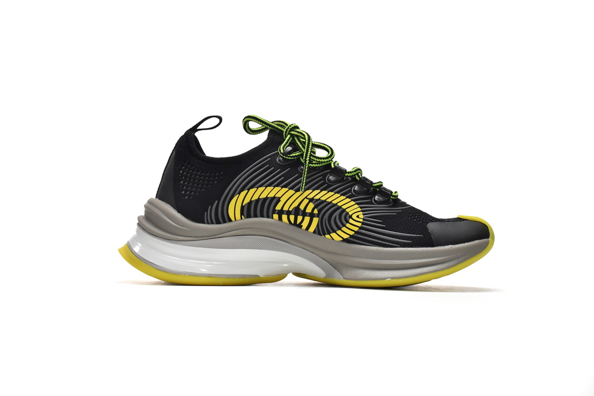 G*u*i run sneakers black yellow 680939-usm10-8480