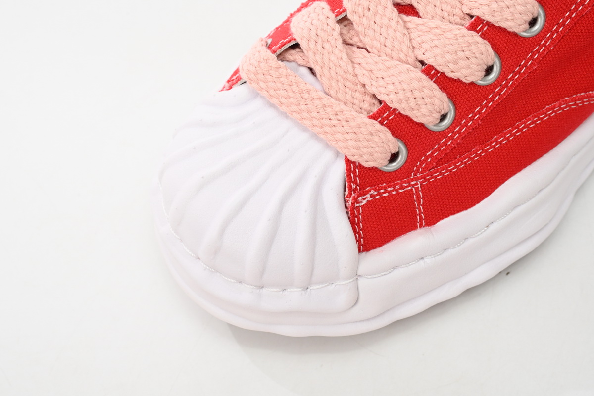 Maison Mihara Yasuhiro Blakey OG Sole Canvas Low Red A08FW735