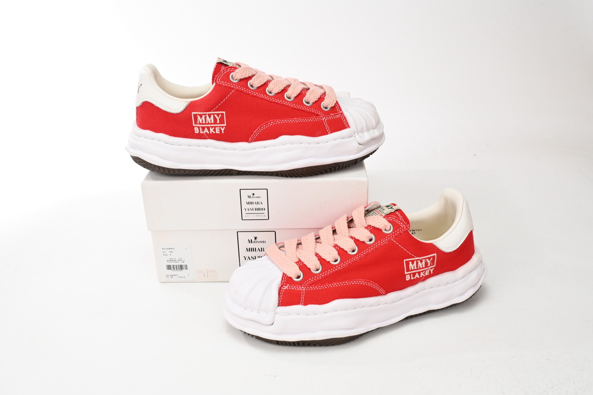 Maison Mihara Yasuhiro Blakey OG Sole Canvas Low Red A08FW735