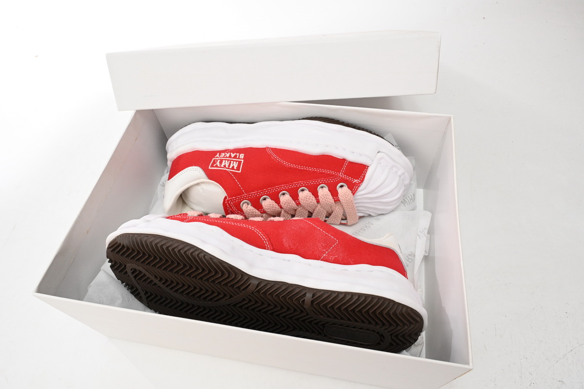 Maison Mihara Yasuhiro Blakey OG Sole Canvas Low Red A08FW735