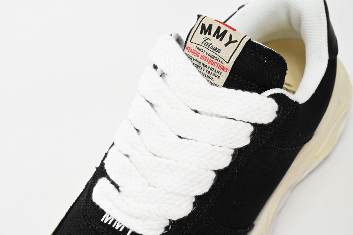 Maison Mihara Yasuhiro Wayne OG Sole Washed Canvas Low Black A08FW708