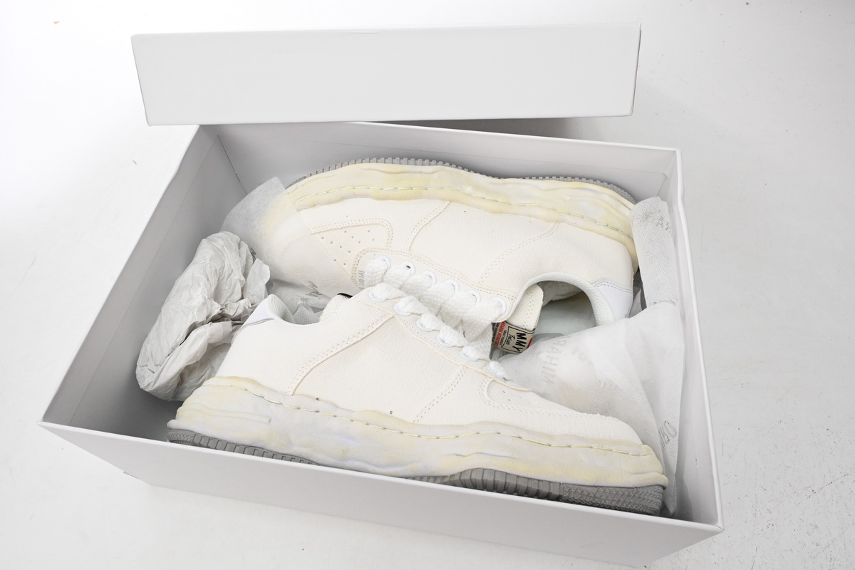 Maison Mihara Yasuhiro Wayne OG Sole Washed Canvas Low White A08FW708
