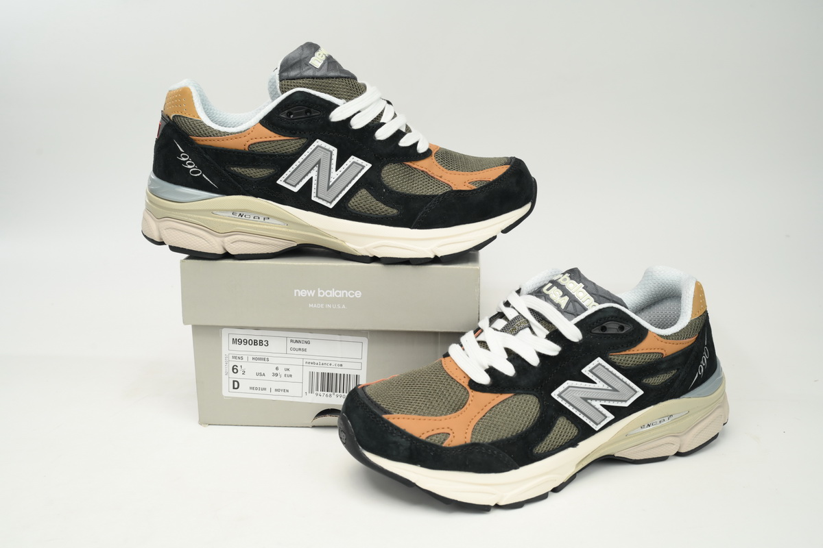 New Balance 990v3 MiUSA Black Tan  M990BB3