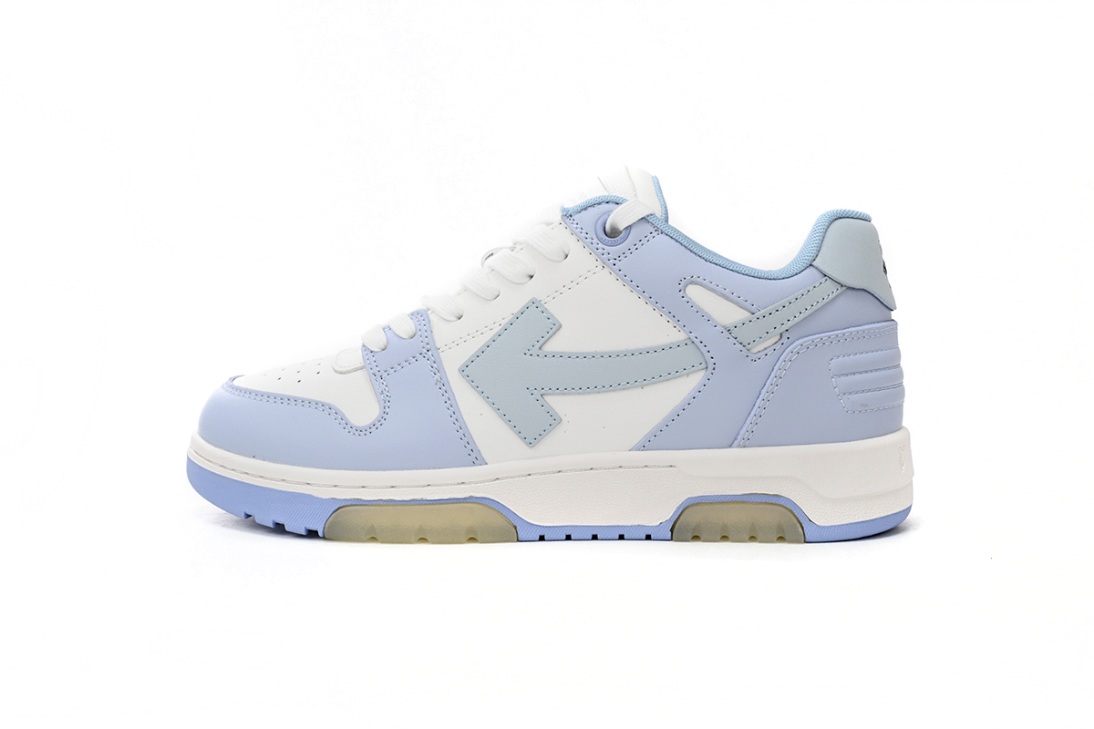 OFF-WHITE OOO Low Out Of Office Calf Leather White Light Blue OMIA189 C99LEA00 10140