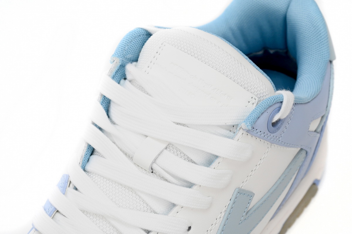 OFF-WHITE OOO Low Out Of Office Calf Leather White Light Blue OMIA189 C99LEA00 10140