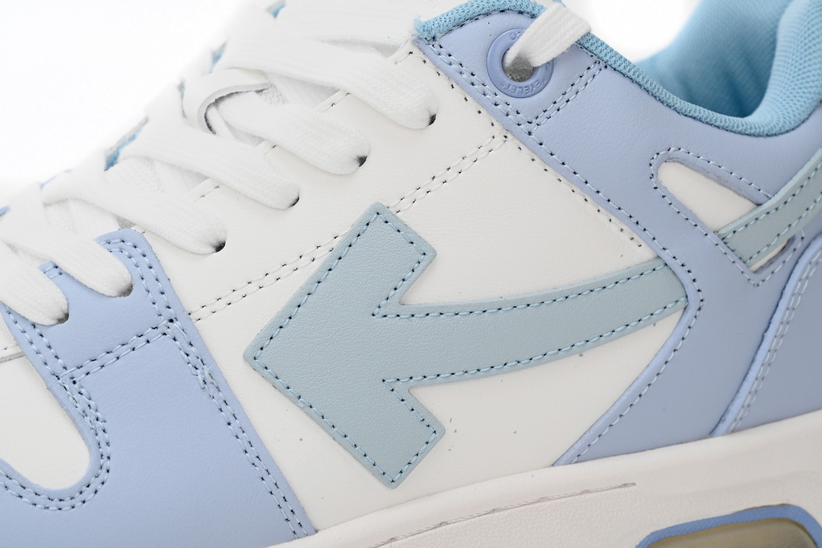OFF-WHITE OOO Low Out Of Office Calf Leather White Light Blue OMIA189 C99LEA00 10140