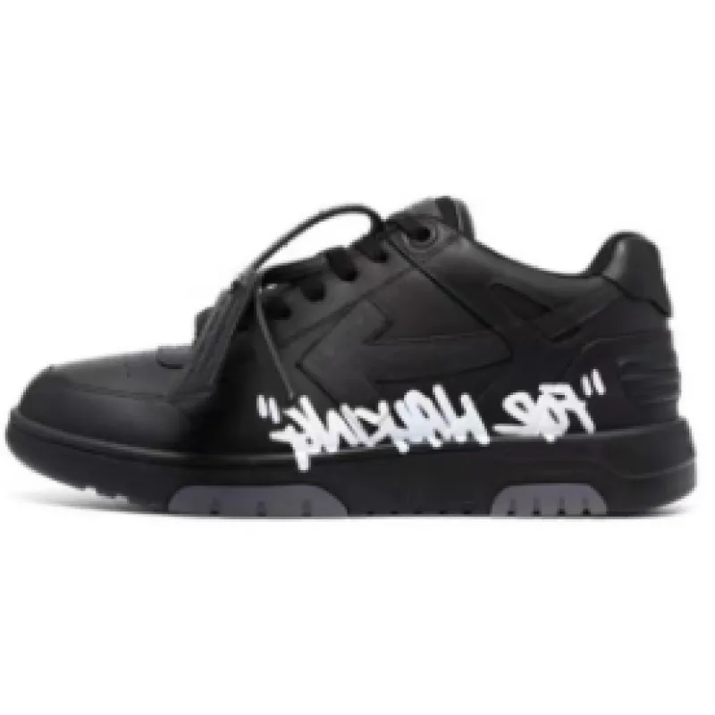 OFF-WHITE OOO Low Tops "For Walking "Black White OMIA189F21LEA0031001