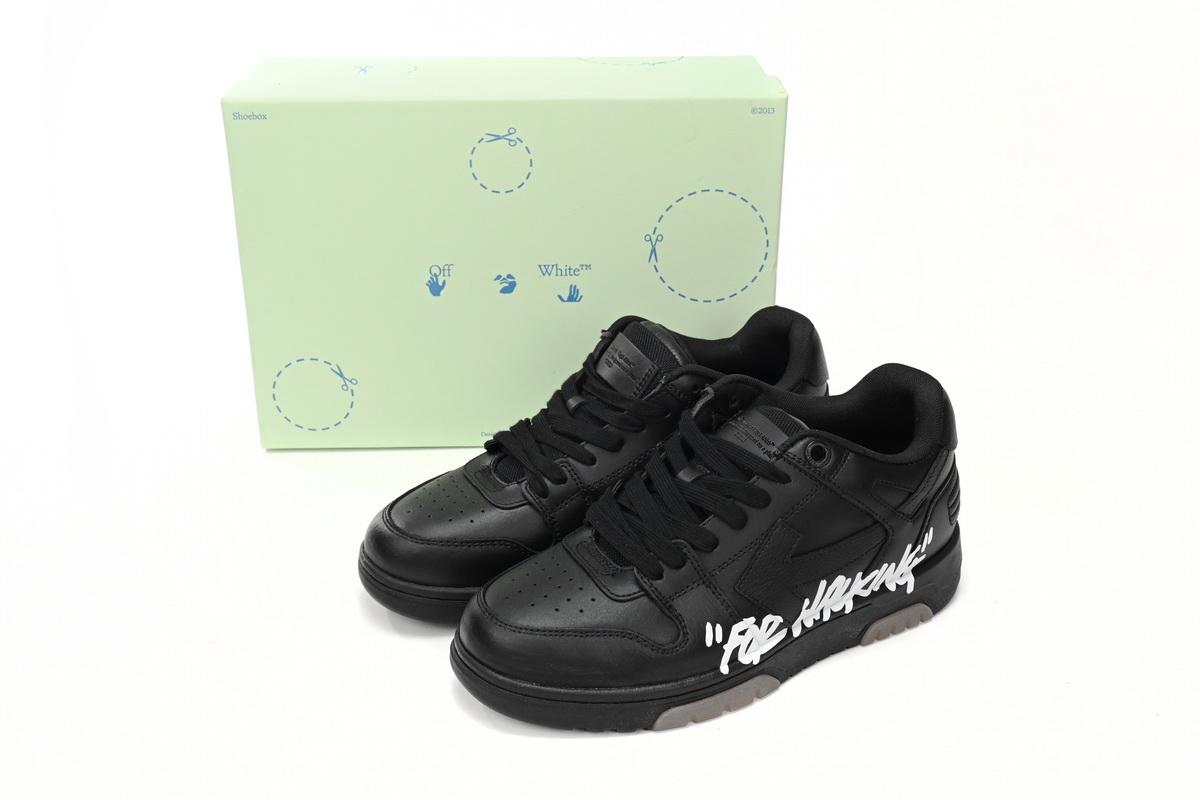 OFF-WHITE OOO Low Tops "For Walking "Black White OMIA189F21LEA0031001