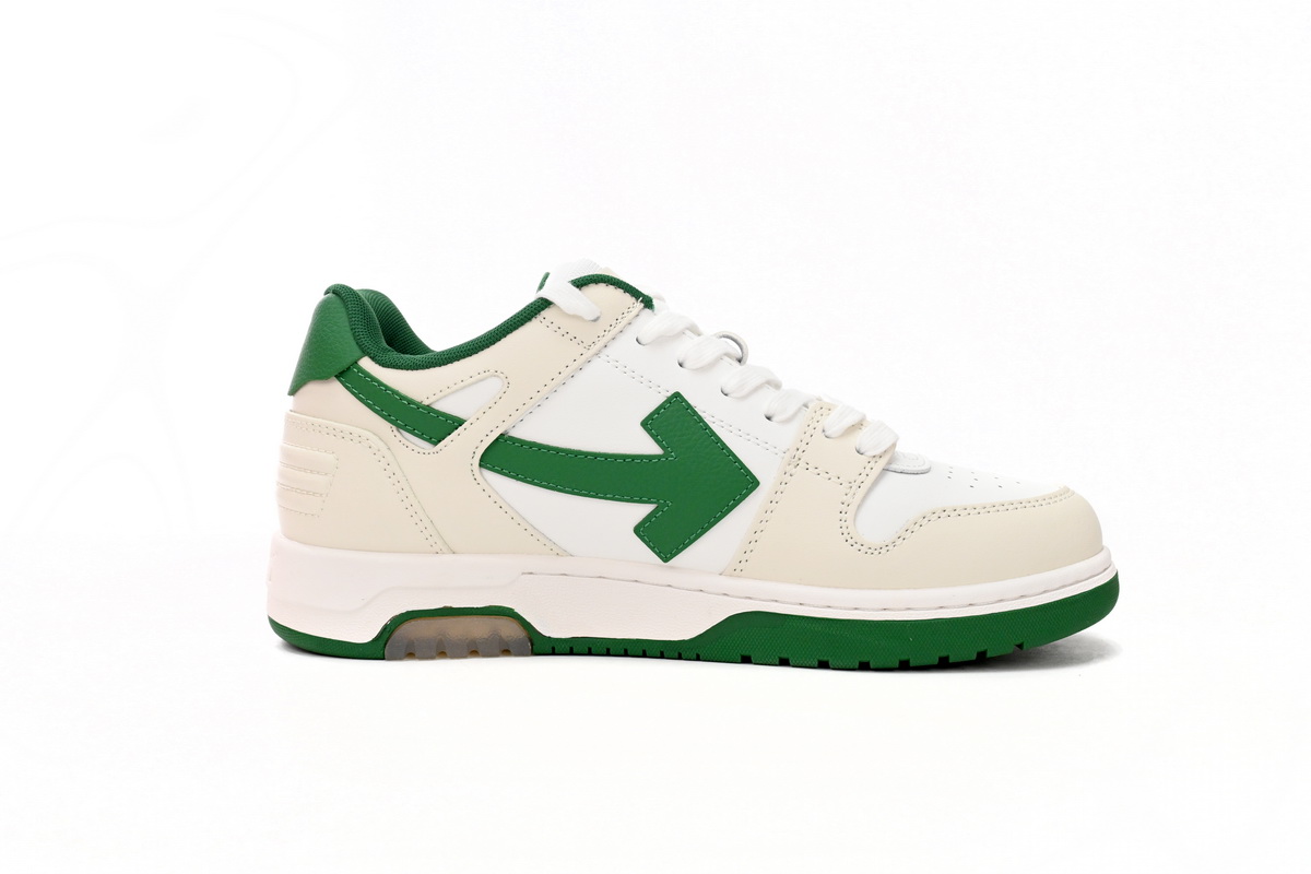 OFF-WHITE Out Of Office "OOO" Low Tops White Green 2021 OMIA189R21LEA0010155