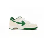 OFF-WHITE Out Of Office "OOO" Low Tops White Green 2021  OMIA189R21LEA0010155