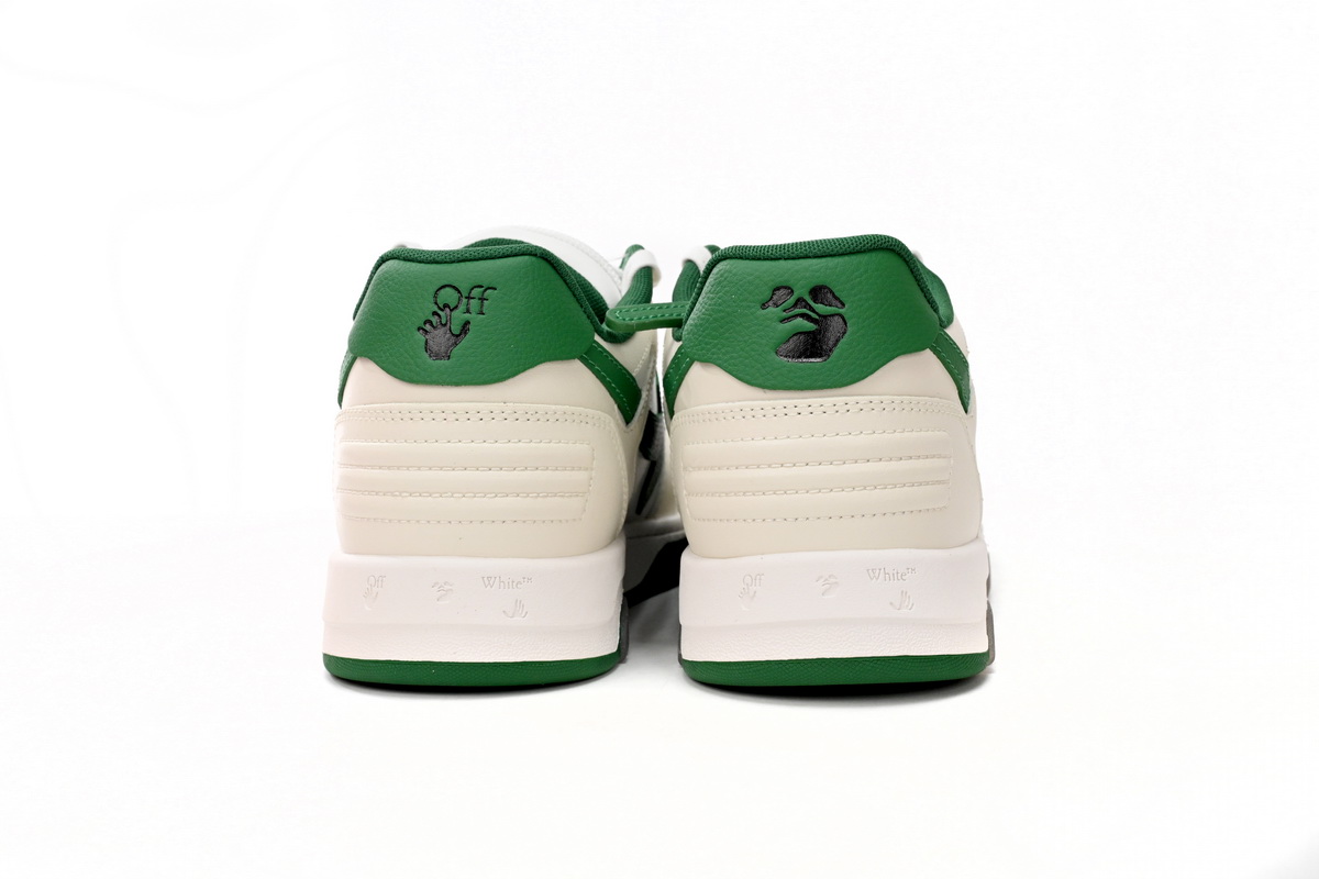 OFF-WHITE Out Of Office "OOO" Low Tops White Green 2021 OMIA189R21LEA0010155