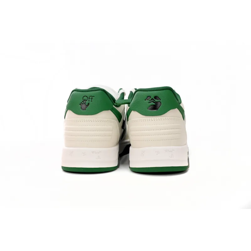 OFF-WHITE Out Of Office "OOO" Low Tops White Green 2021  OMIA189R21LEA0010155