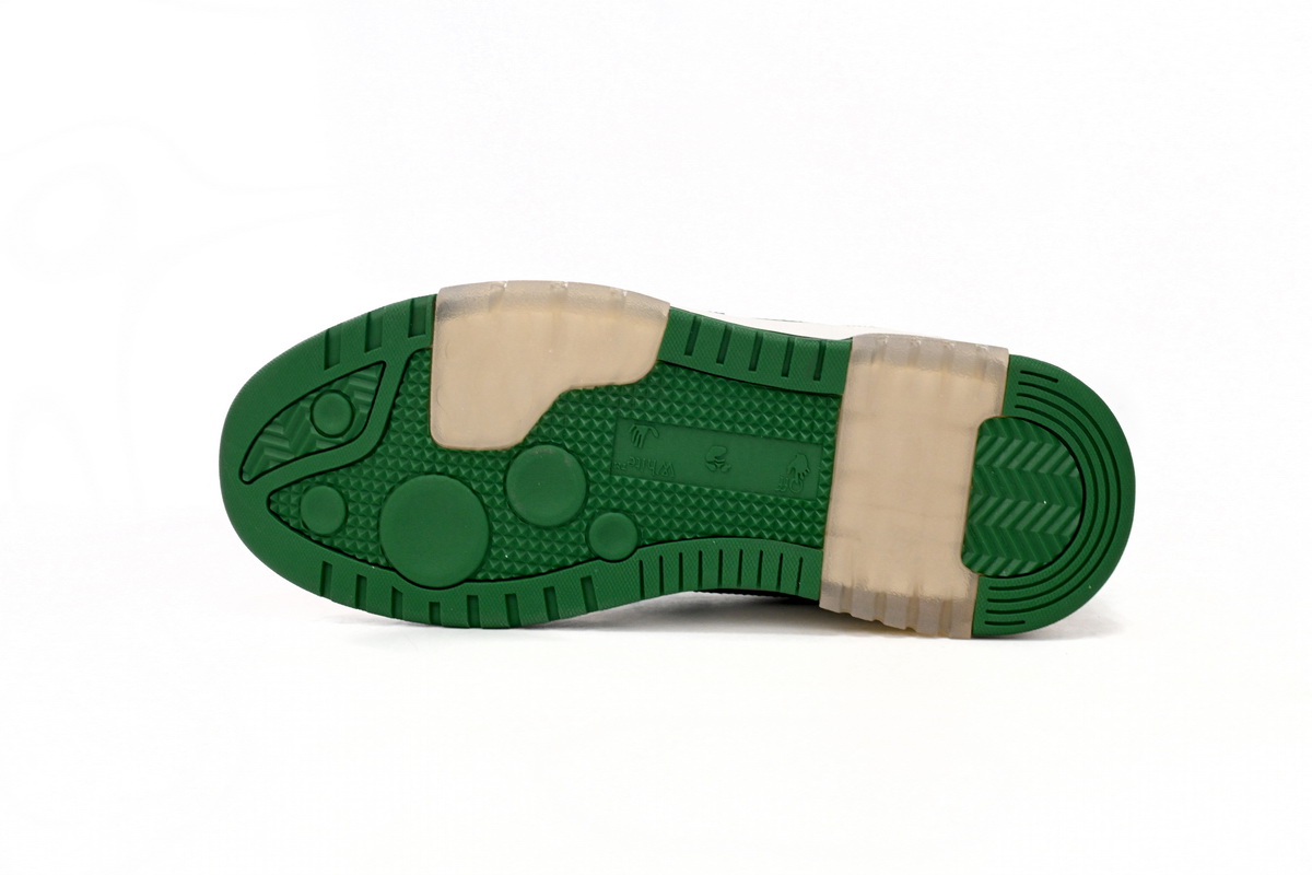 OFF-WHITE Out Of Office "OOO" Low Tops White Green 2021 OMIA189R21LEA0010155
