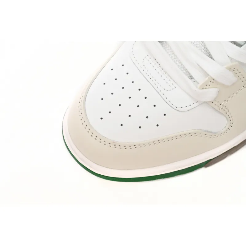 OFF-WHITE Out Of Office "OOO" Low Tops White Green 2021  OMIA189R21LEA0010155