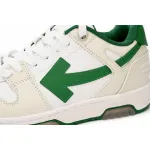 OFF-WHITE Out Of Office "OOO" Low Tops White Green 2021  OMIA189R21LEA0010155