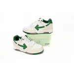 OFF-WHITE Out Of Office "OOO" Low Tops White Green 2021  OMIA189R21LEA0010155