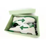 OFF-WHITE Out Of Office "OOO" Low Tops White Green 2021  OMIA189R21LEA0010155