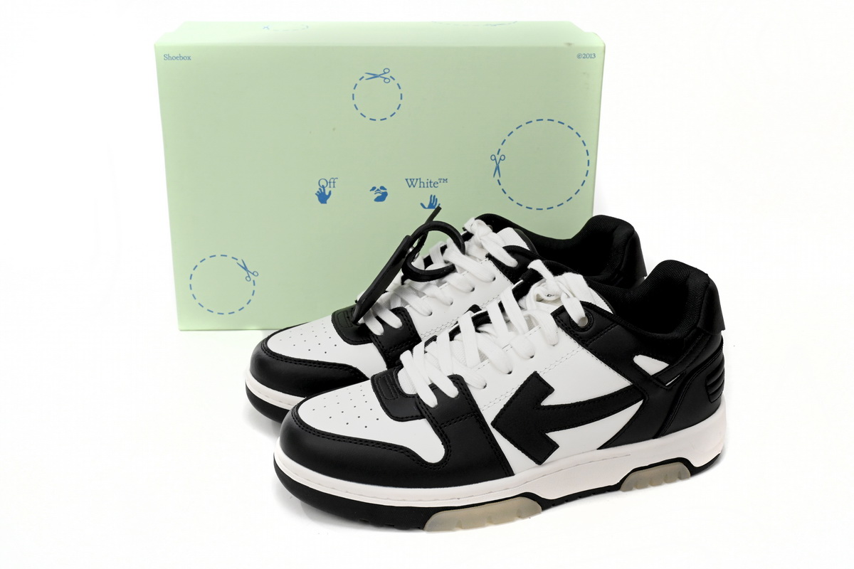OFF-WHITE Out Of Office OOO Low Tops White Black White OMIA189C99LEA0041004