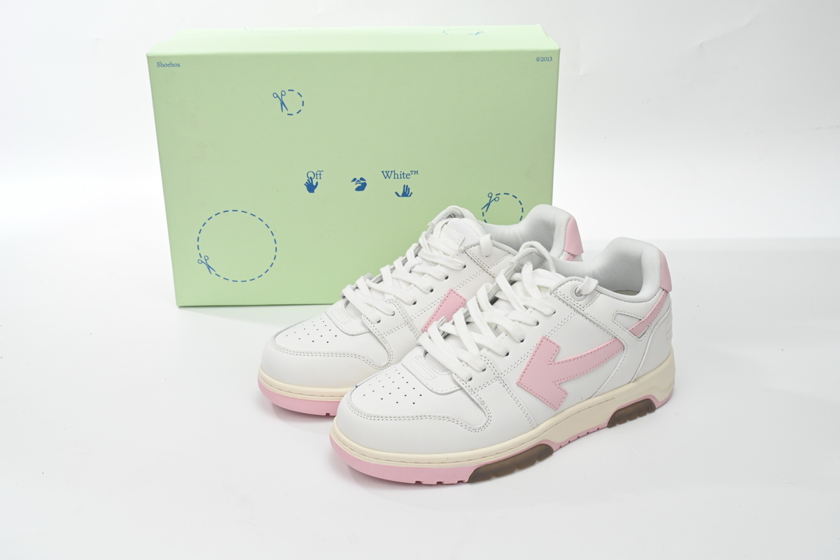 OFF-WHITE Out Of Office OOO Low Tops White Light Pink (Women