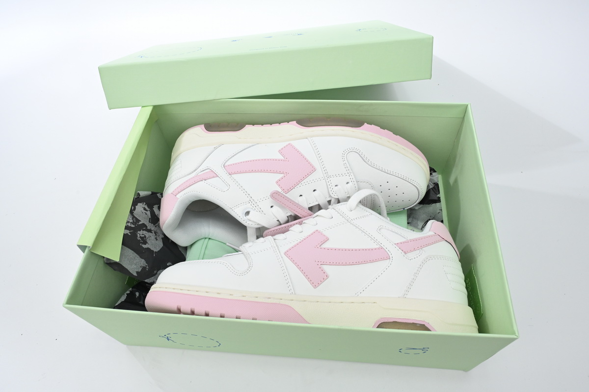 OFF-WHITE Out Of Office OOO Low Tops White Light Pink (Women