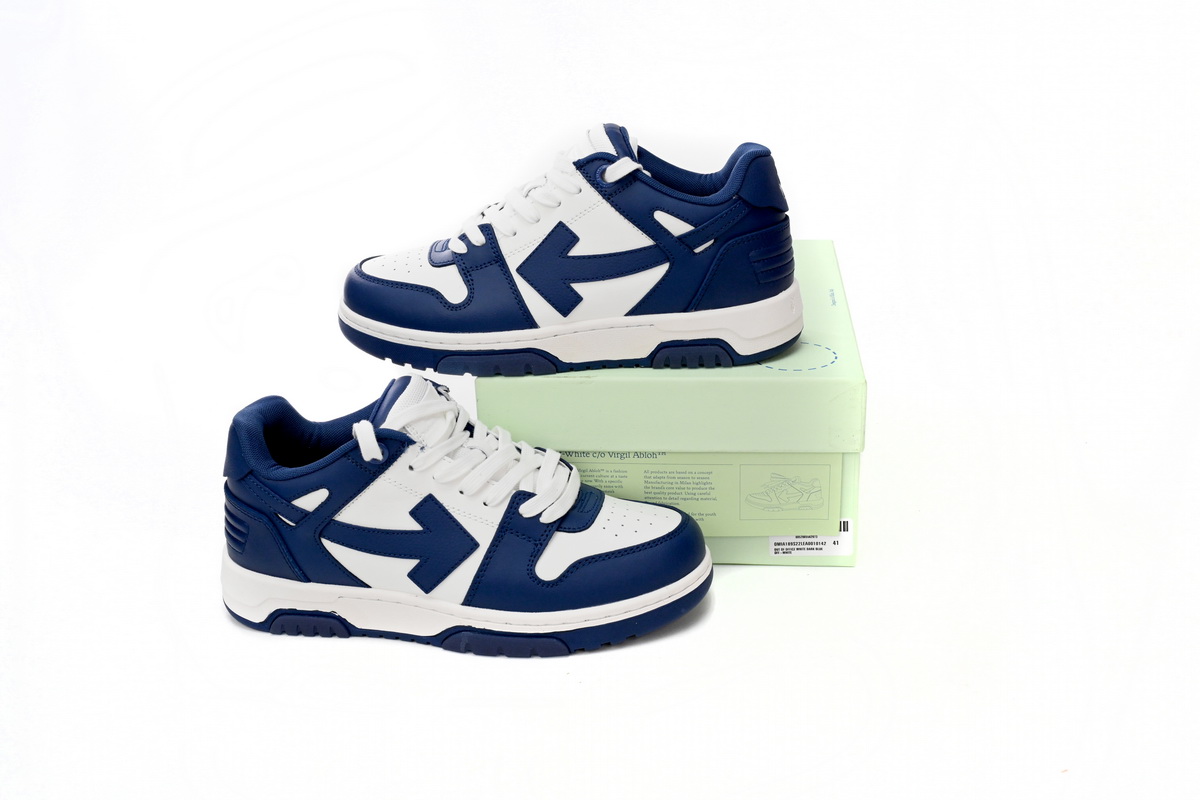 OFF-WHITE Out Of Office OOO Low Tops White Royal Blue  OMIA189 C99LEA00 10142