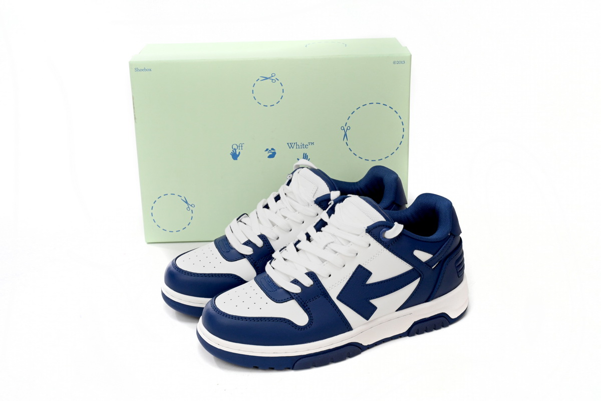 OFF-WHITE Out Of Office OOO Low Tops White Royal Blue  OMIA189 C99LEA00 10142