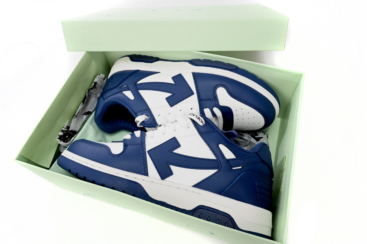 OFF-WHITE Out Of Office OOO Low Tops White Royal Blue  OMIA189 C99LEA00 10142