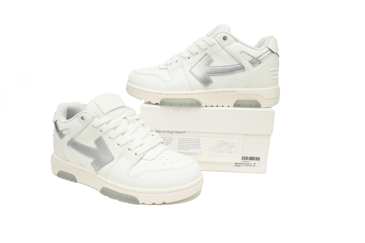 OFF-WHITE Out Of Office OOO Low Tops White Silver OMIA189F 23LEA009 0172