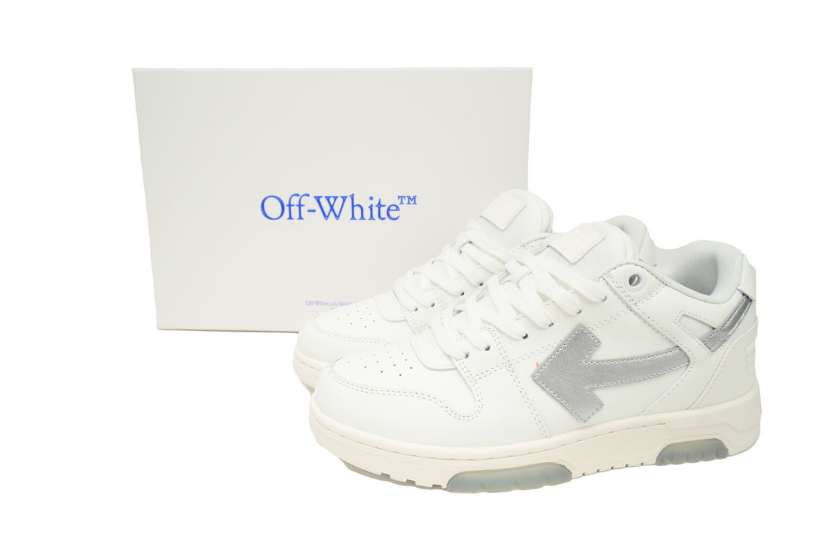 OFF-WHITE Out Of Office OOO Low Tops White Silver OMIA189F 23LEA009 0172