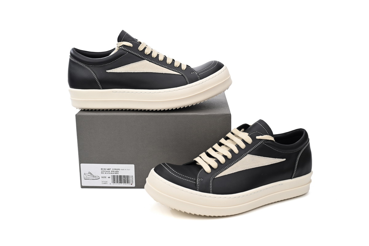 Rick Owens DRKSHDW Vintage Sneaks Black Milk DU02C5803-DO-911