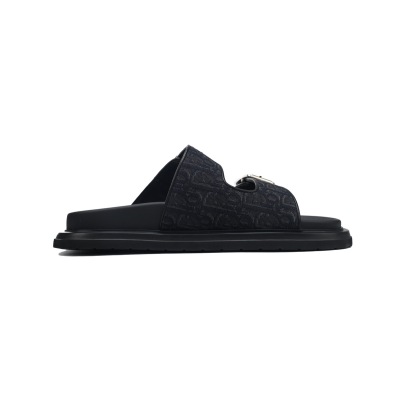 Dior Aqua Sandals Black Oblique Canvas 3SA135ZSA_H969 02