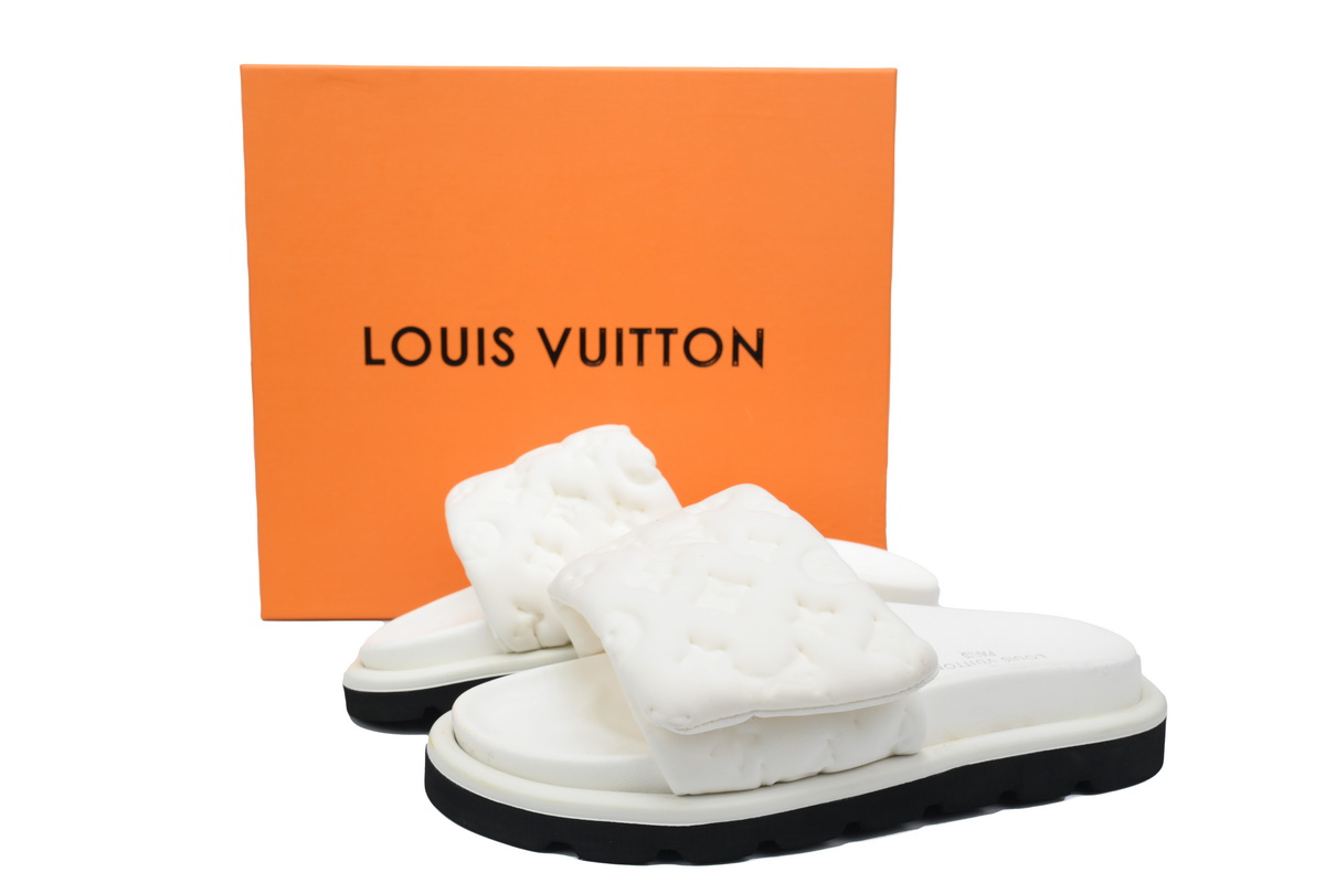 l**is V*t*n pool pillow flat comfort mule white