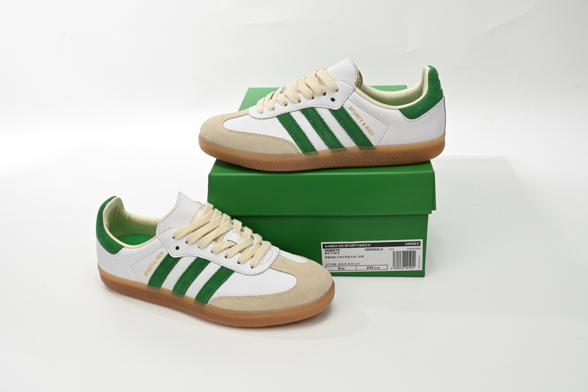 adidas Samba OG Sporty & Rich White Green HQ6075