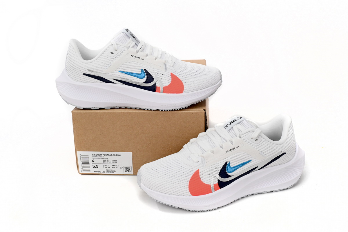 Nike Pegasus 40 Premum White Multi-Color  FB7179-100