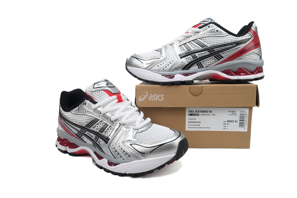 As*ic*s gel-kayano 14 white classic red 1201a019-103