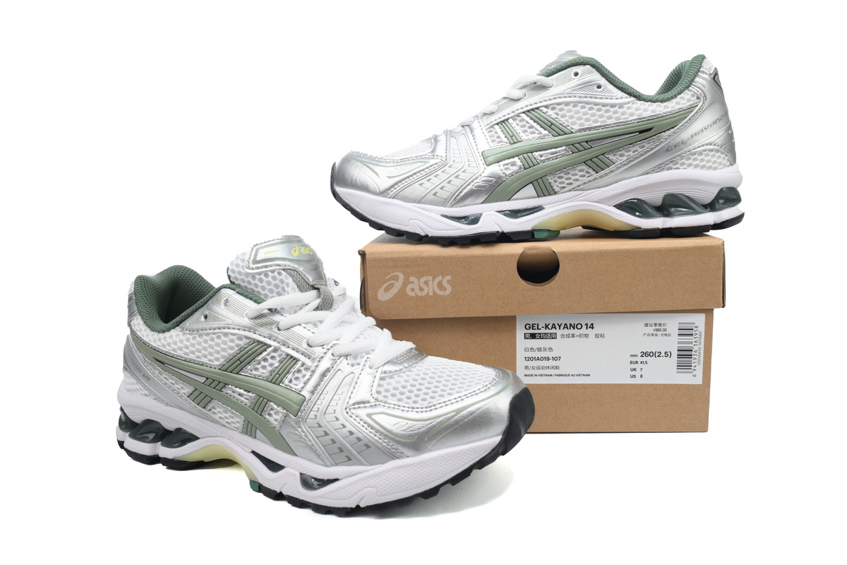 As*ic*s gel-kayano 14 white pure silver slate grey sage 1201a019-107