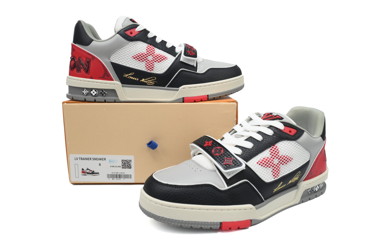 l**is V*t*n lolv trainer strap on black grey red 1ac4zu