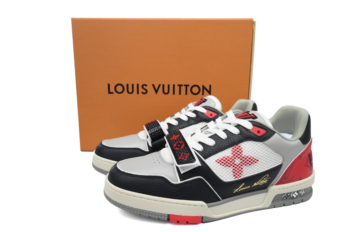 l**is V*t*n lolv trainer strap on black grey red 1ac4zu