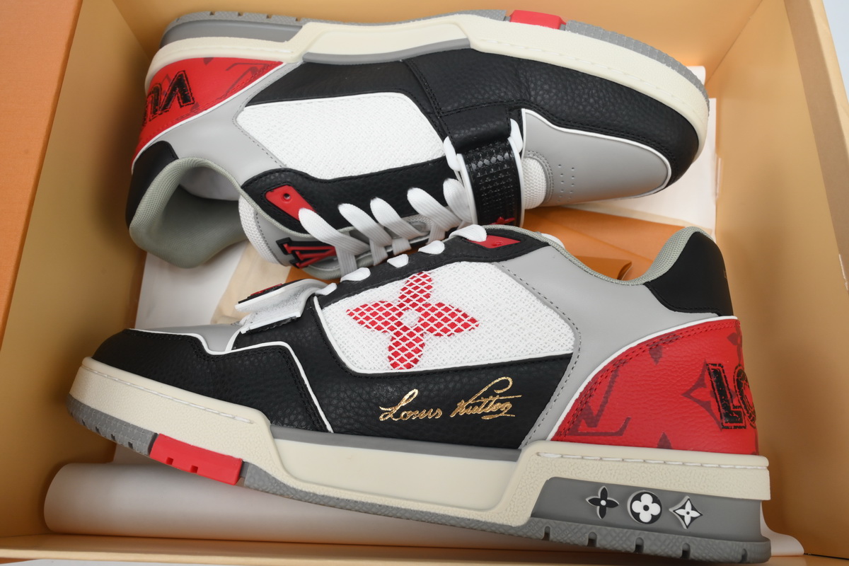 l**is V*t*n lolv trainer strap on black grey red 1ac4zu