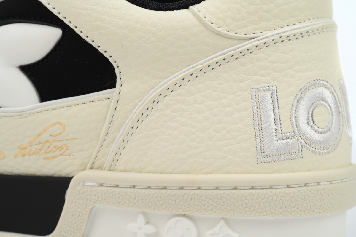 Louis Vuitton LV Trainer Cream Black 1ACW3K