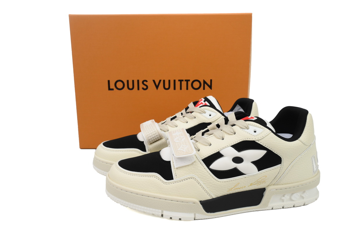 Louis Vuitton LV Trainer Cream Black 1ACW3K