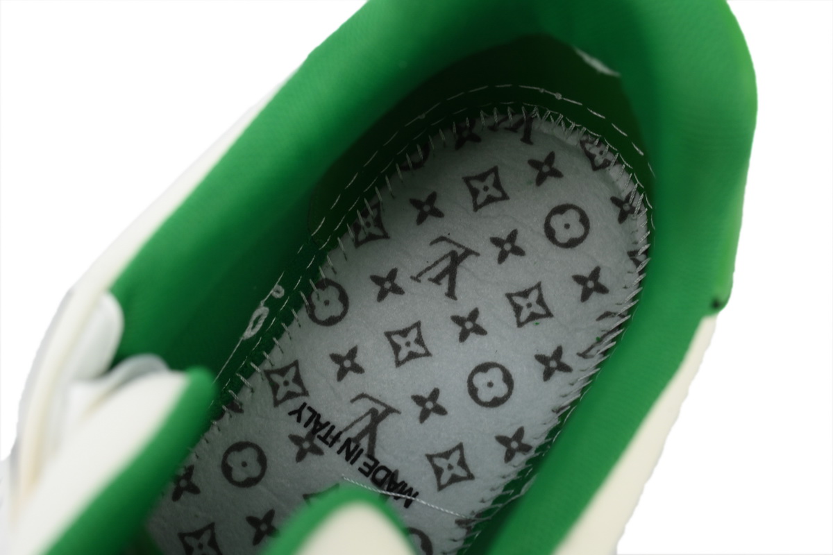 Louis Vuitton LV Trainer White Green 1AD7KP