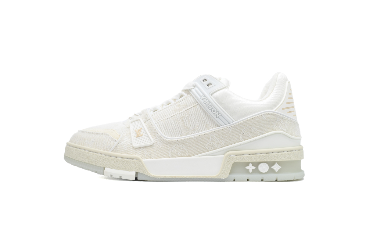 Louis Vuitton LV Trainer Beige Monogram Demin 1A8Z4W 