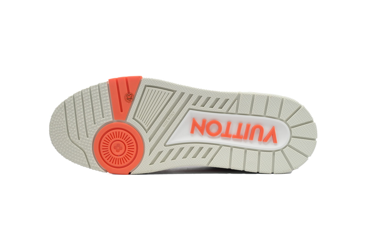 Louis Vuitton LV Trainer Damier White Orange 1AC56P